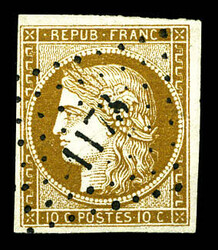 N°1a, 10c bistre-brun obl pc '1173'. TB (signé Brun) Qualité: ...