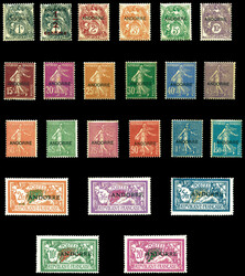 N°1/23, Première série surchargée Andorre. TB (certificat) ...