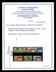 N°14/21, Série complète de 1940. TB (signé Brun/certificat) ...