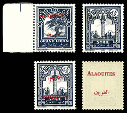 Variétés: N°22b, 22c, 22f + surcharge recto et verso (non coté). ...