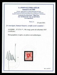 N°137A, 90c rouge, porte de la Kasbah. SUP (certificats) Qualité: ...