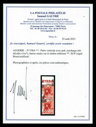 N°158A, Paire verticale avec pub, surcharge très décalée (1ex*), ...