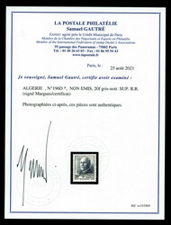 N°196D, NON EMIS, 20f gris-noir. SUP. R.R. (signé ...