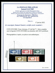 N°1ab/5ab, Série complète sans la légende COTE D'IVOIRE non ...