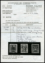 N°10, 50f sur 75c violet et rouge, tirage 79 exemplaires. SUPERBE. R ...