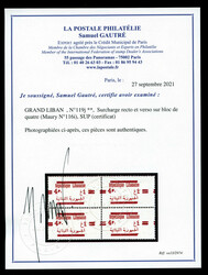N°119j, Surcharge recto et verso sur bloc de quatre, SUP ...