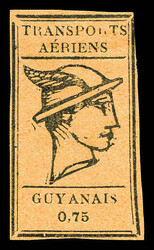 N°5, 0.75 noir sur rose. SUP. R.R. (signé Brun/certificat) Qualité ...