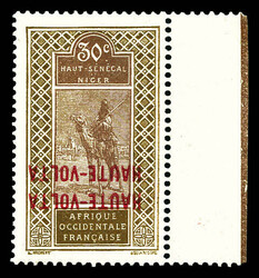 N°9, 30c brun et brun-lilas: Double surcharge renversée bdf, non ...