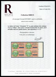 N°1a, 10f orange et vert tenant à 6f orange et vert (Poste n°1) ...