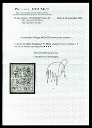 N°58, +5 sur 10c en bloc de quatre obl càd de Casablanca le 15 oct ...