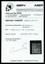 N°4, 5 sur 4c lilas-brun sur gris, TB (certificats) Qualité: ...