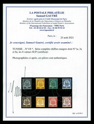 N°1/8, Série complète chiffres maigres dont N°1a, 3a et 8a, les 8 ...