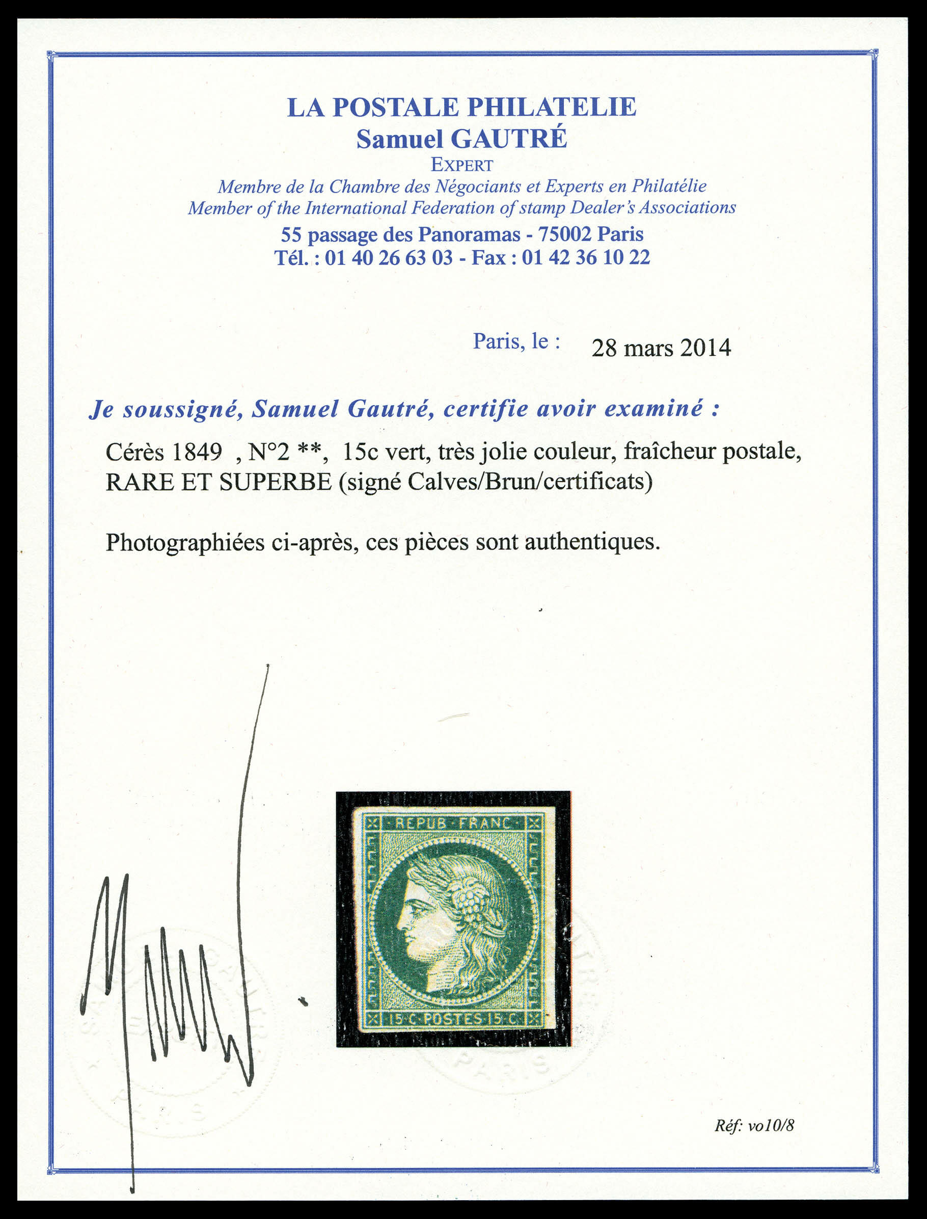 Image 2 for lot number 21 for La Postale Philatélie 53. Auktion - Teil 1