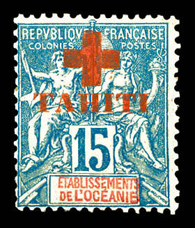 N°34, Croix rouge, 15c bleu, fraîcheur postale. SUP. R. ...