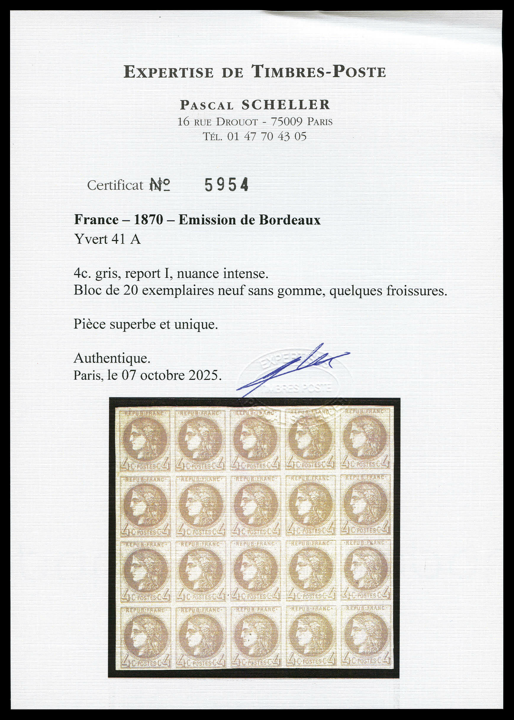 Image 1 for lot number 532 for La Postale Philatélie 53rd Auction - Part 1