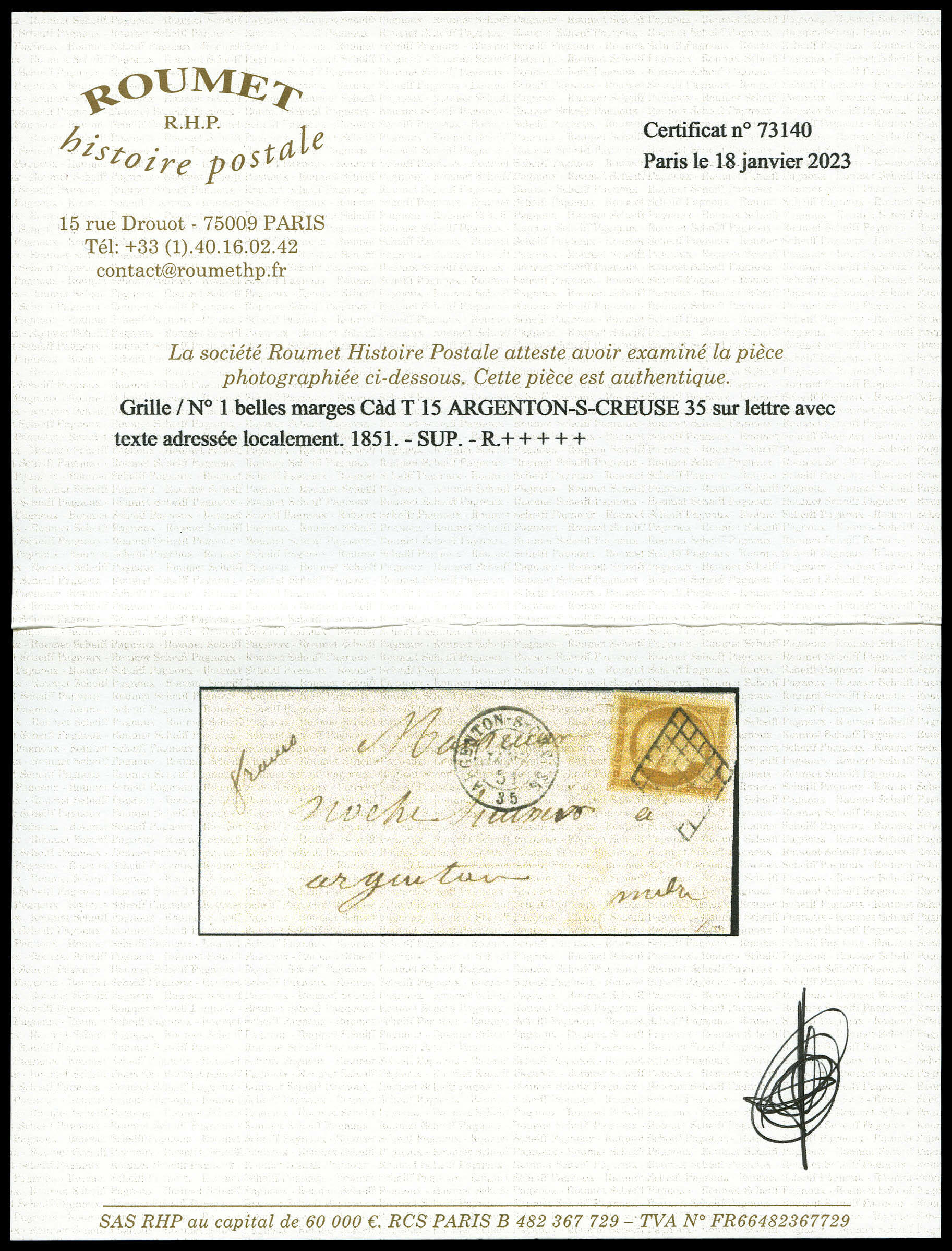 Image 1 for lot number 8 for La Postale Philatélie 53rd Auction - Part 1