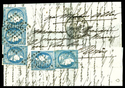 20c bordeaux type I rep 1 +20c bordeaux t II x 4 exemplaires obl GC ...