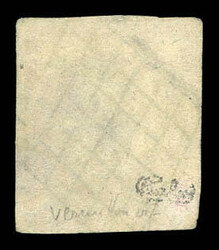 N°7a, 1F vermillon-vif , filet effleuré dans l'angle gauche sinon ...