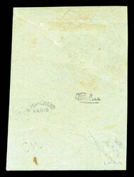 N°11e, 1c vert-olive foncé, grand coin de feuille avec carré de ...