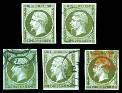 N°11, 1c Empire: 5 exemplaires avec nuances dont 1ex *. TB Qualité: ...