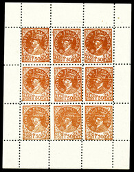 N°1, DE GAULLE, Emission de Nice: brun clair en feuillet de 9 ...