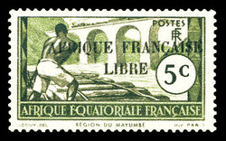 N°95b, 5c noir et vert: surcharge noire. SUP (signé ...