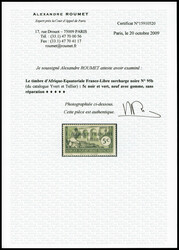 N°95b, 5c noir et vert: surcharge noire. SUP (signé ...