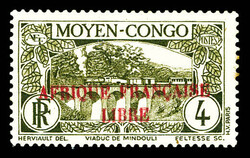 N°101, 4c brun-olive: Double surcharge, non répertorié. TB ...