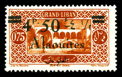 N°44e, 4 pi 50: sur timbre du Grand Liban. TTB Qualité: ** Cote: ...