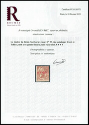 N°9A, 30c brun surcharge rouge Type II, fraîcheur postale. SUP. R. ...