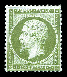 N°19, 1c vert-olive, fraîcheur postale, TB Qualité: **