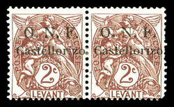 N°15c, 2c brun-lilas: Sans point sur le 'i' de Castellorizo + 'F' ...