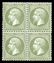 N°19d, 1c olive, GRAND C dans le cartouche supérieur, tenant à ...