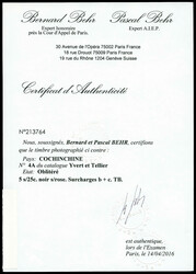 N°4A, 5 sur 25c noir sur rose: Double surcharge type b +c. SUP. R.R. ...