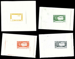 1940, 4 épreuves sur cuvette sans légende (type PA 1), sans teinte ...