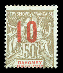 N°41, 10 sur 50c bistre et bleu (tirage 450 ex). SUP. R. (signé ...