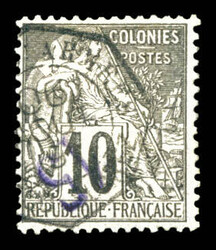 N°3a, 15 sur 10c noir sur lilas: surcharge renversée obl Corr.d' ...