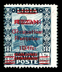 N°8a, 10f sur 1f 25 bleu-noir et outremer: double surcharge. SUP. R ...