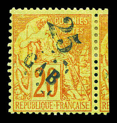 N°3, 25 sur 20c brique sur vert. TB (signé) Qualité: * Cote: 150 ...