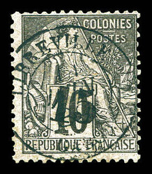 N°6, 15 sur 10c noir sur lilas. SUP. R.R. (signé ...