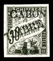 N°12, 15 sur 30c noir (tirage 250 exemplaires), quatre belles marges ...