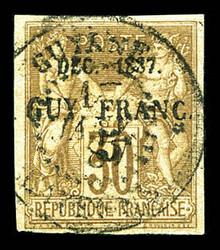 N°7, 5c sur 30c de 1877. SUP (signé Calves/certificat) Qualité: ...