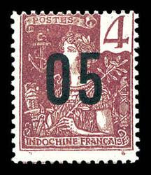 N°59A, 05 sur 4c , surcharge espacée, frais. TTB (signé ...