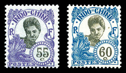 N°121A et 122A, les 2 valeurs sans surcharges. SUP (certificat) ...