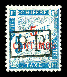 N°18a, 5c sur 5c bleu, surcharge horizontale, très bon centrage. ...