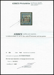 N°18a, 5c sur 5c bleu, surcharge horizontale, très bon centrage. ...