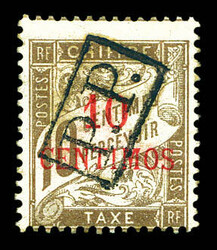 N°19, 10c sur 10c Brun. SUP. R.R. (signé Calves/certificat) ...