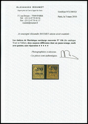 N°13a/13Ba, 05c sur 35c, surcharge renversée: 2 exemplaires avec ...