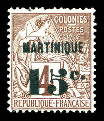 N°15, 15c sur 4c lilas brun sur gris, très jolie pièce, tirage 46 ...