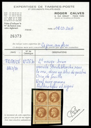 N°26Ab, 2c rouge-brun, variété Boule sous le menton (case 141) ...